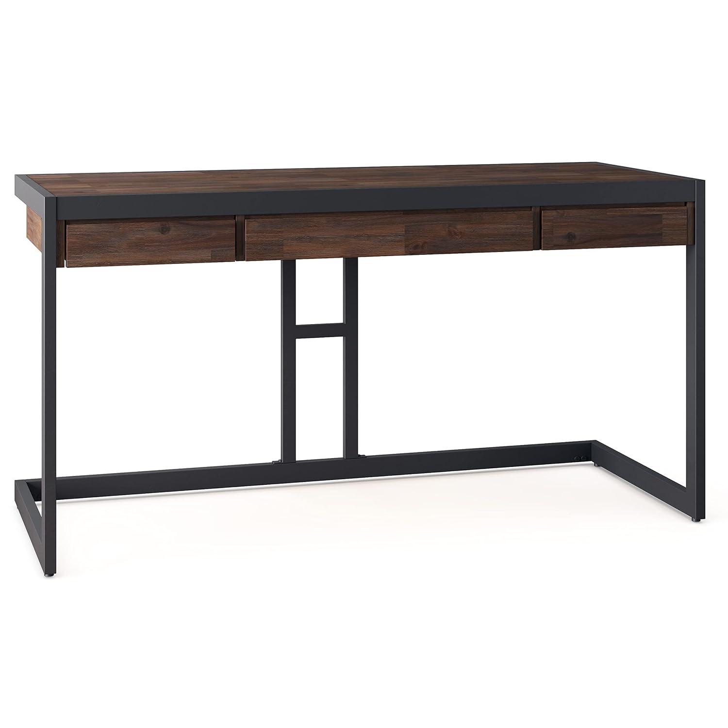 Simpli Home Erina SOLID ACACIA WOOD 60" Desk in Distressed White