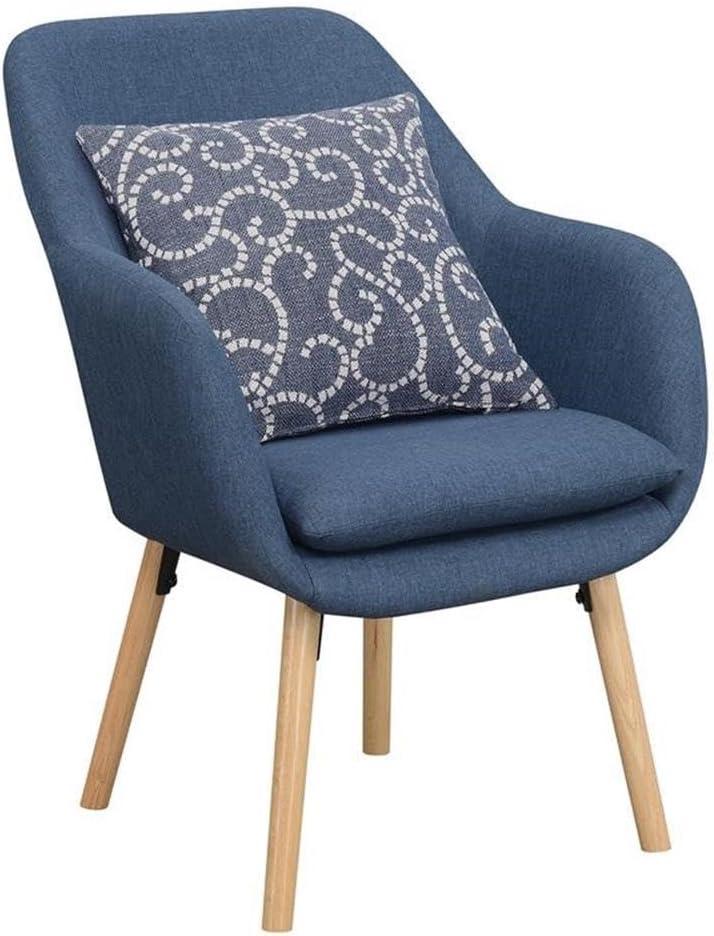 Convenience Concepts Take a Seat Charlotte Wingback Upholstered Accent Armchair, Denim Blue Fabric