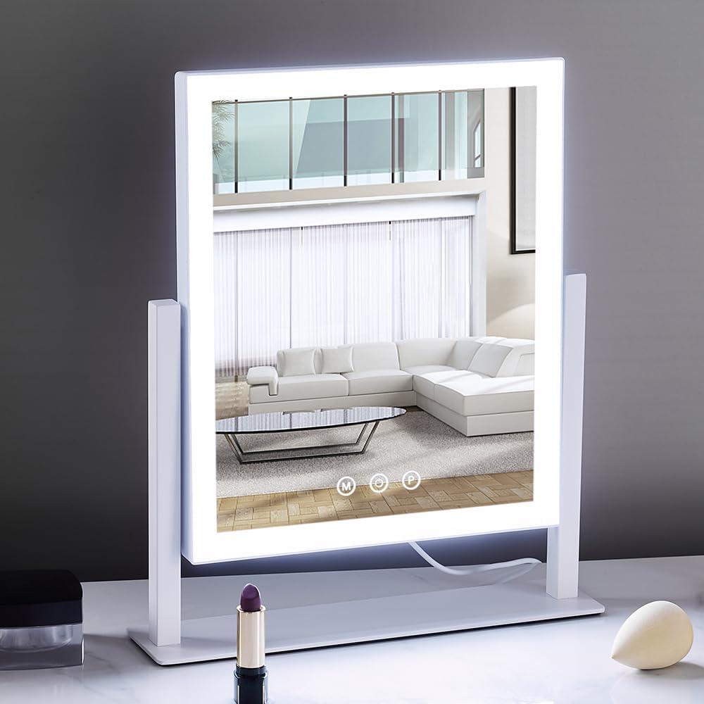 White Lighted Makeup Mirror with 5X Magnification and LED Lights