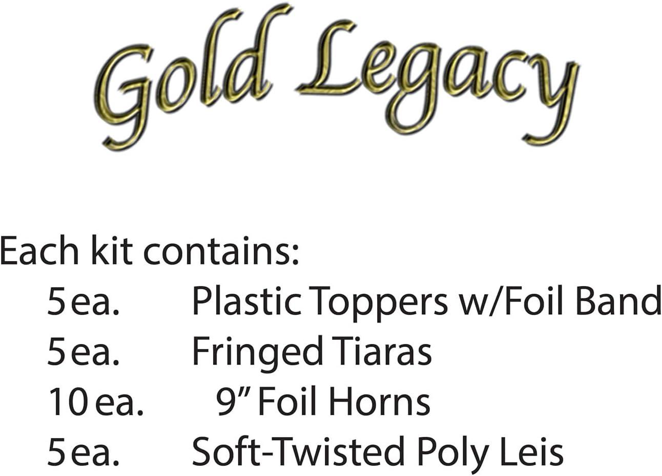 Beistle New Year Gold Legacy Assortment for 10 people includes 20 items for your Party Gold
