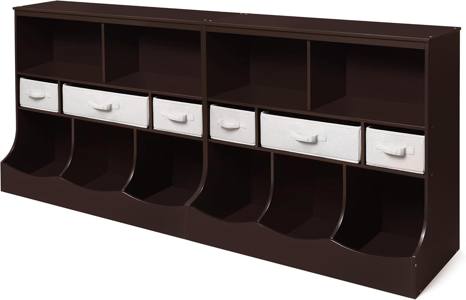 Badger Basket Combo Bin Storage Unit with Three Baskets - Espresso