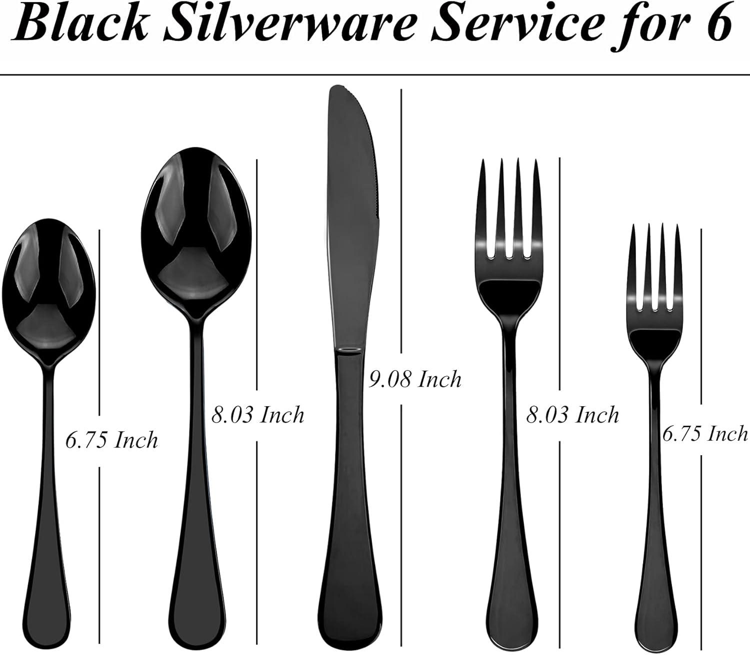 30 Piece Silverware Set Service for 6,Premium Stainless Steel Flatware Set,Mirror Polished Cutlery Utensil Set,Durable Home Kitchen Eating Tableware Set,Include Fork Knife Spoon Set,Dishwasher Safe