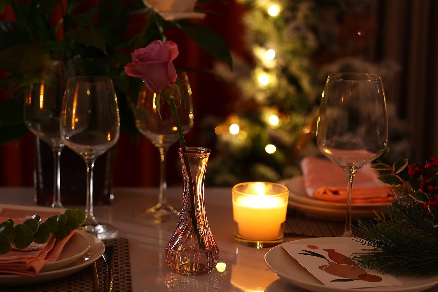 Set of 12 Small Glass Vase, Bud Vases in Bulk for Floral Arrangements, Events, Home Decor Weddings, Table Centerpiece Clear