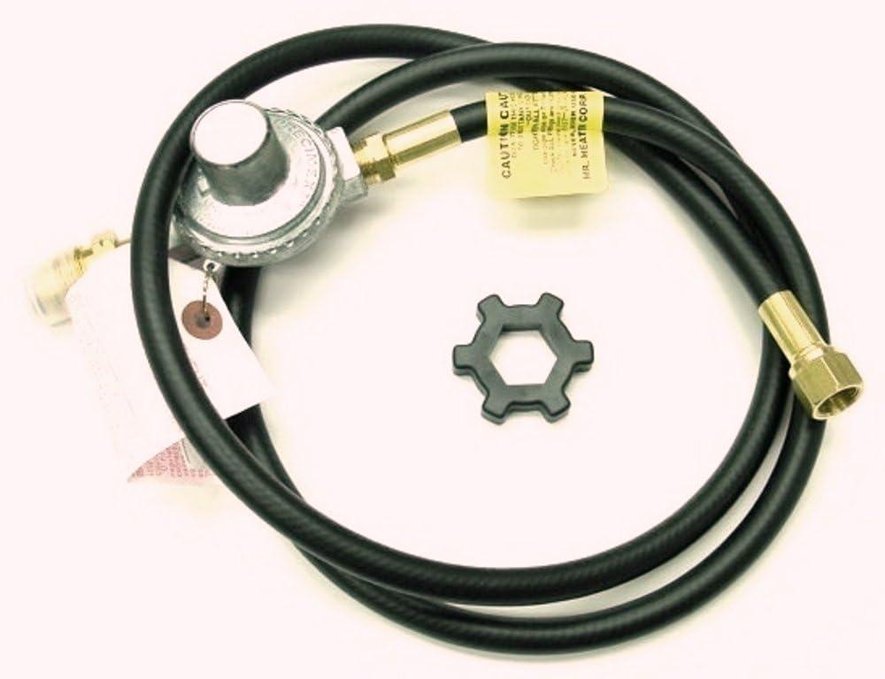 5-Foot Black Propane Hose with Regulator Assembly