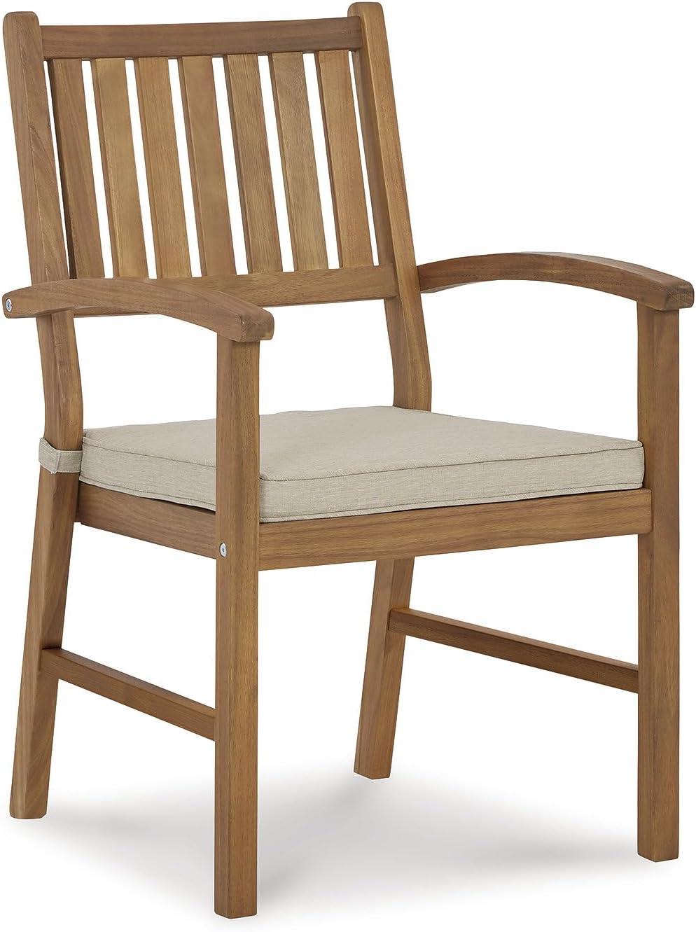 Gennine Outdoor Dining Armchair with Cushion (Set of 2)