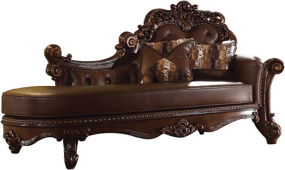 Andrew Home Studio Fonzo Faux Leather Chaise Lounge