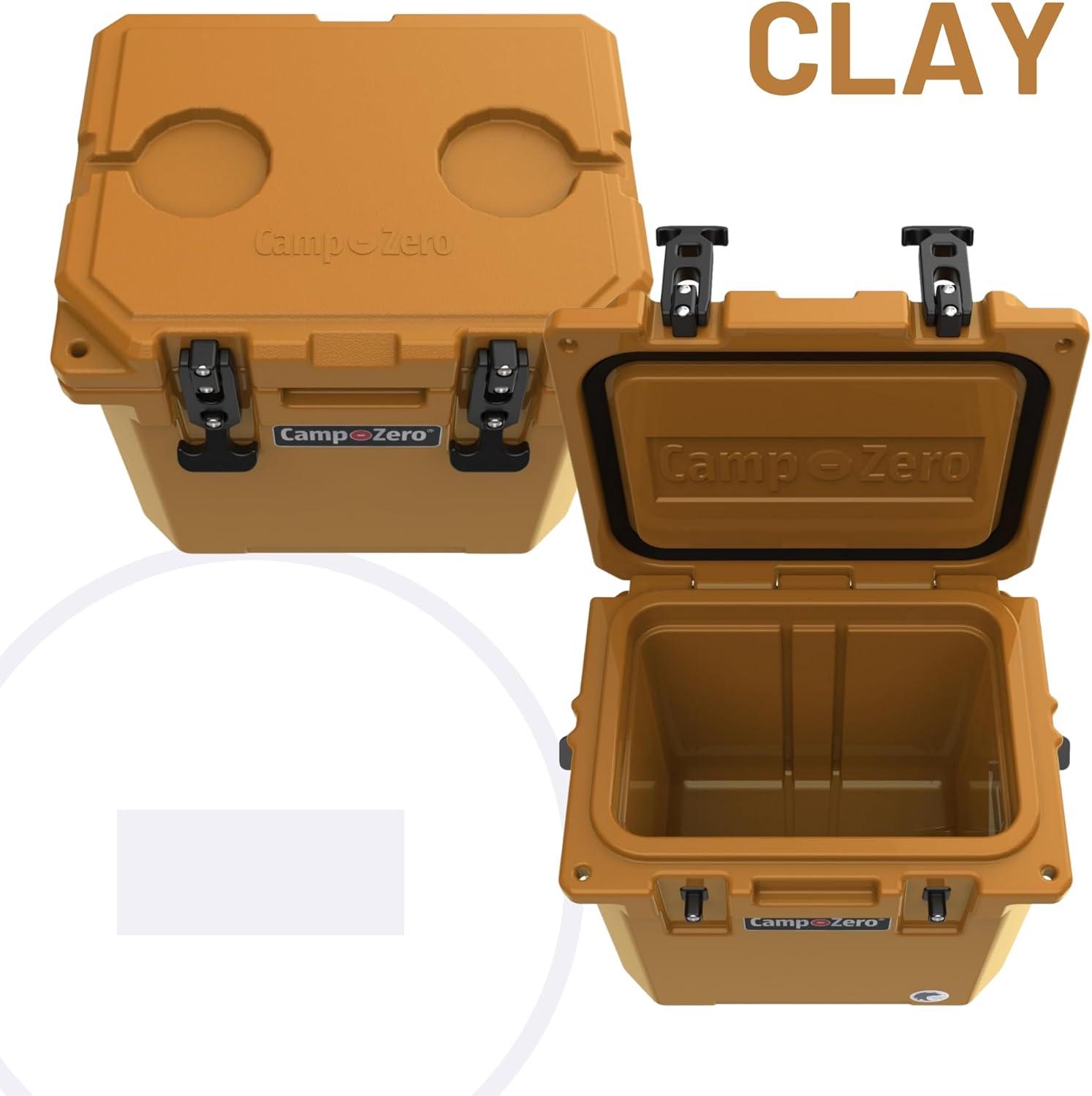 Camp Zero 15 Can Hard Sided Thermocooler, Roto Molded, Clay