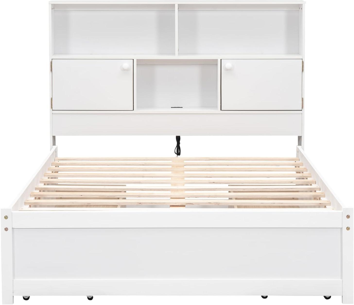 Jazz Full Size Platform Bed w 4 Drawers - White