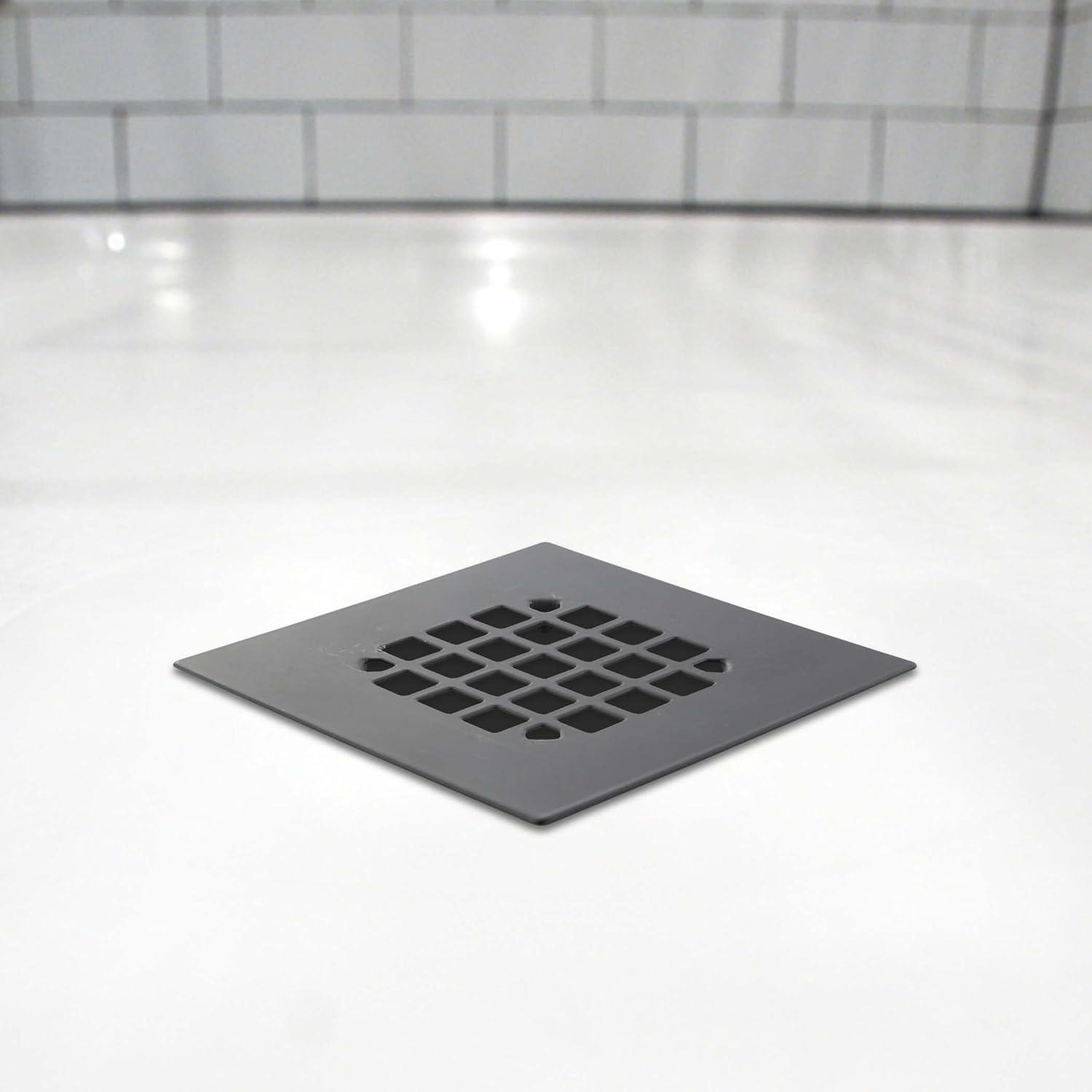 4.25 in. Square Stainless Steel Drain Cover, Matte Black
