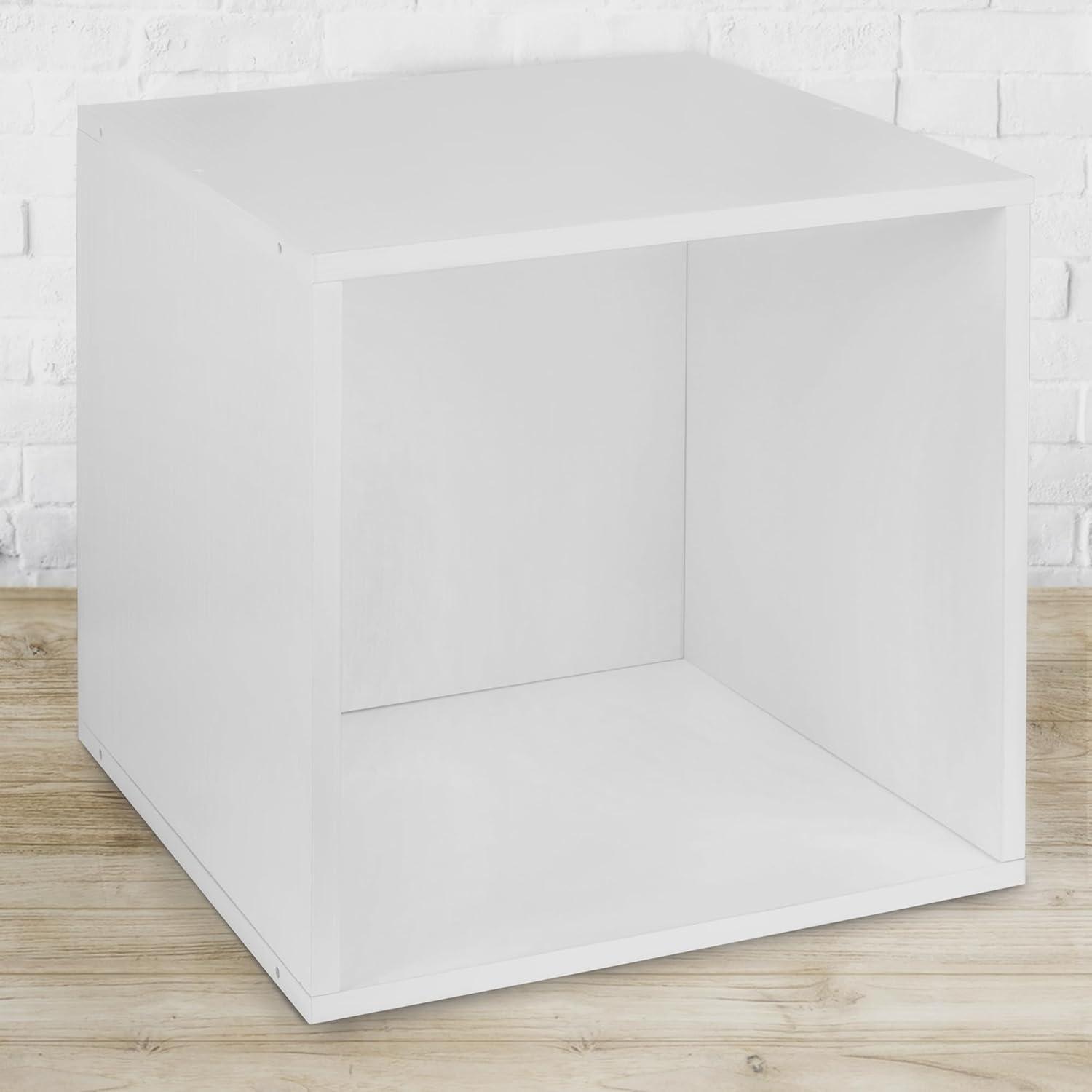 Cubo Storage Set with 6 Cubes, White Wood Grain