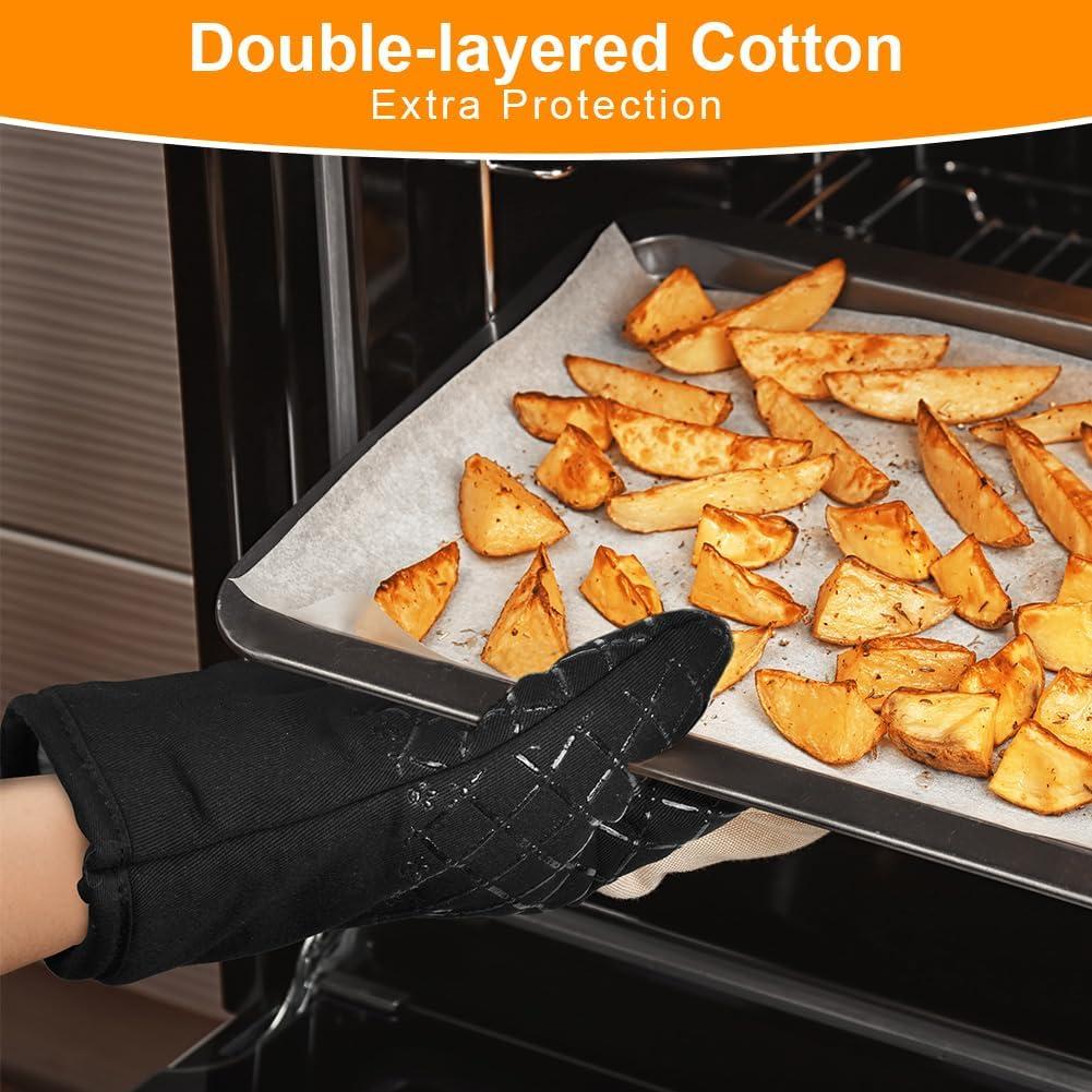 ACDNAC 4Pcs Oven Mitts,Effective Anti Slip and Anti Scalding Oven Mitt,Anti Corrosion Pot Holders