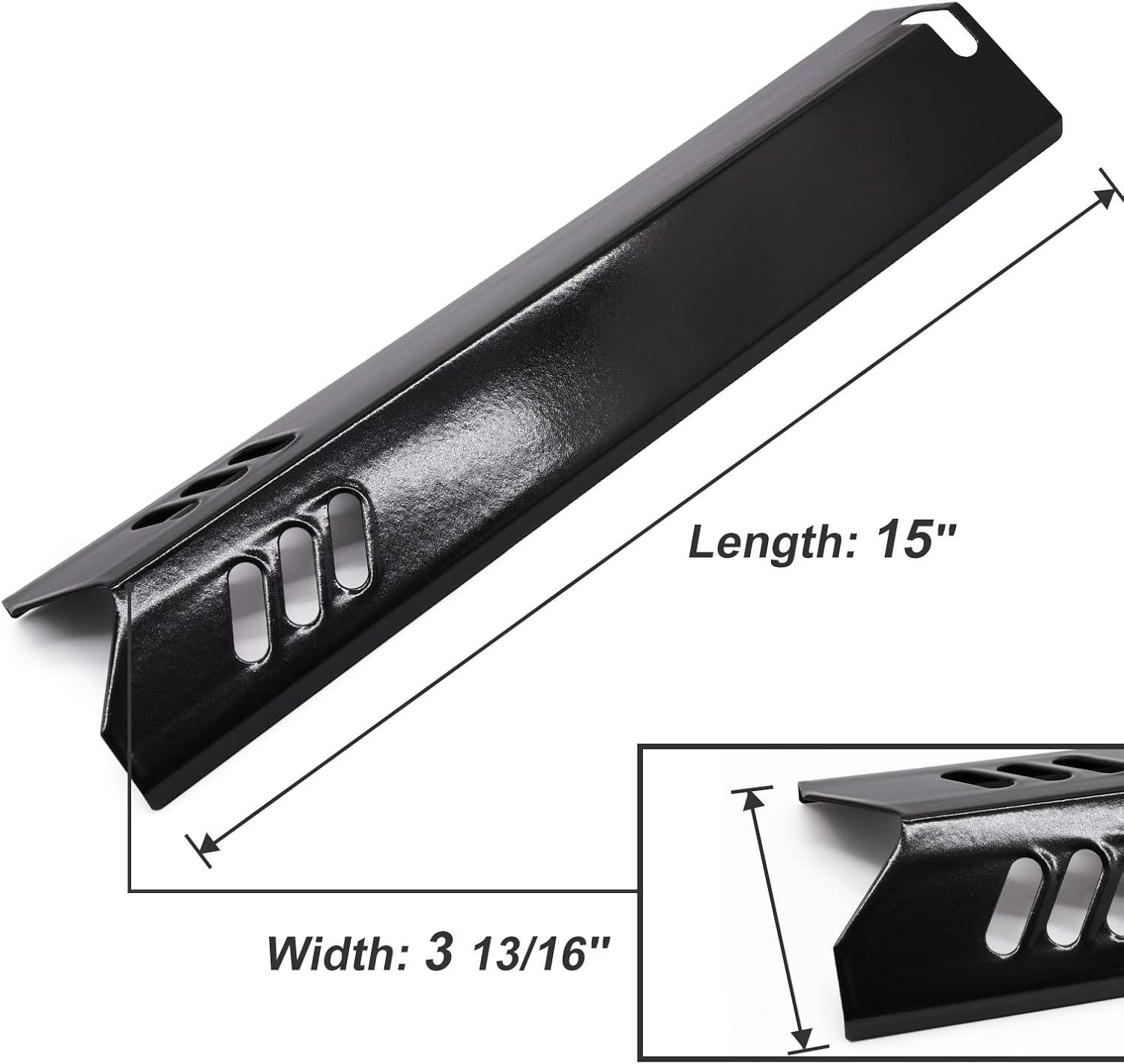 Unicook 15 Inch Grill Heat Plates for Dyna-Glo, Grill Burner Covers, Grill Parts Porcelain Heat Shields for Backyard, 4 Pack