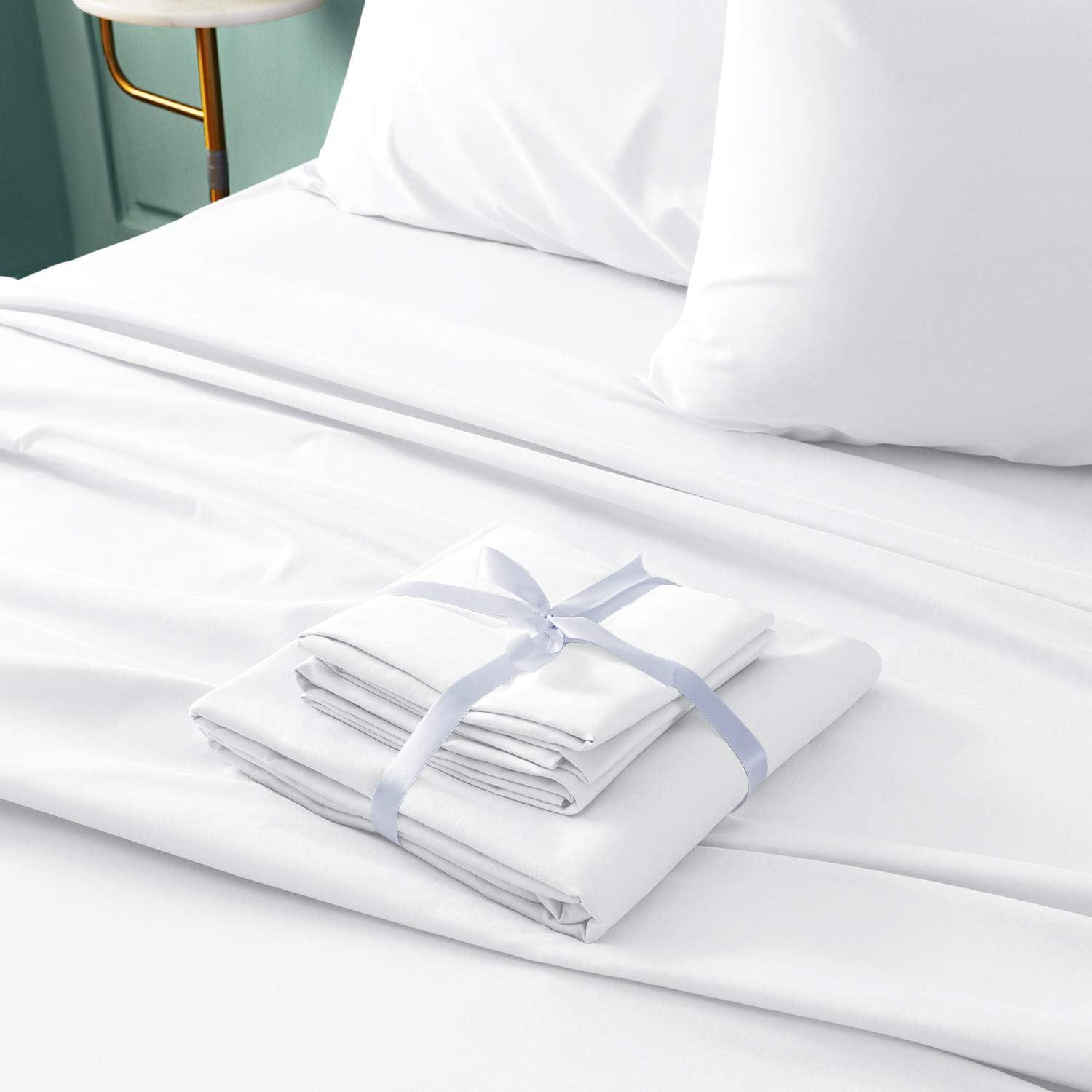 King White Deep Pocket Microfiber Bed Sheet Set