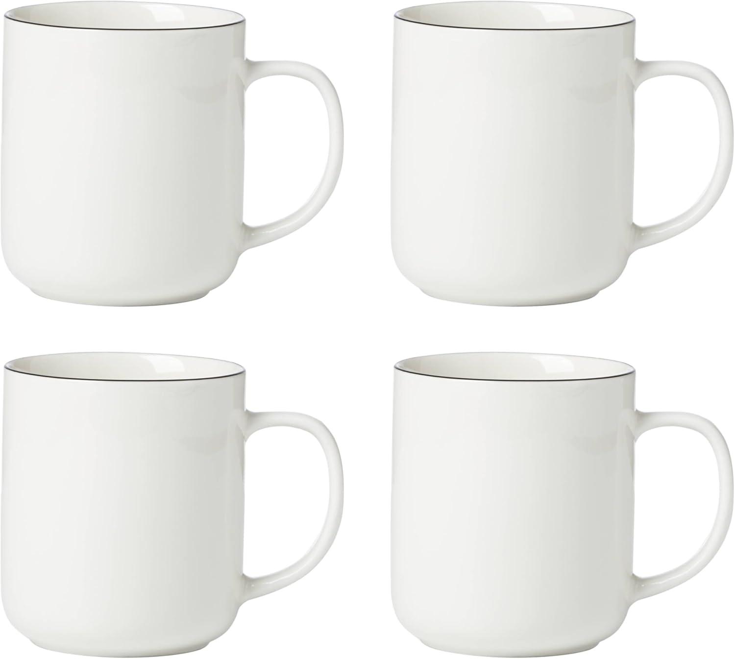 Oneida Oneida 24 Seven Black Rim Mugs, Set Of 4
