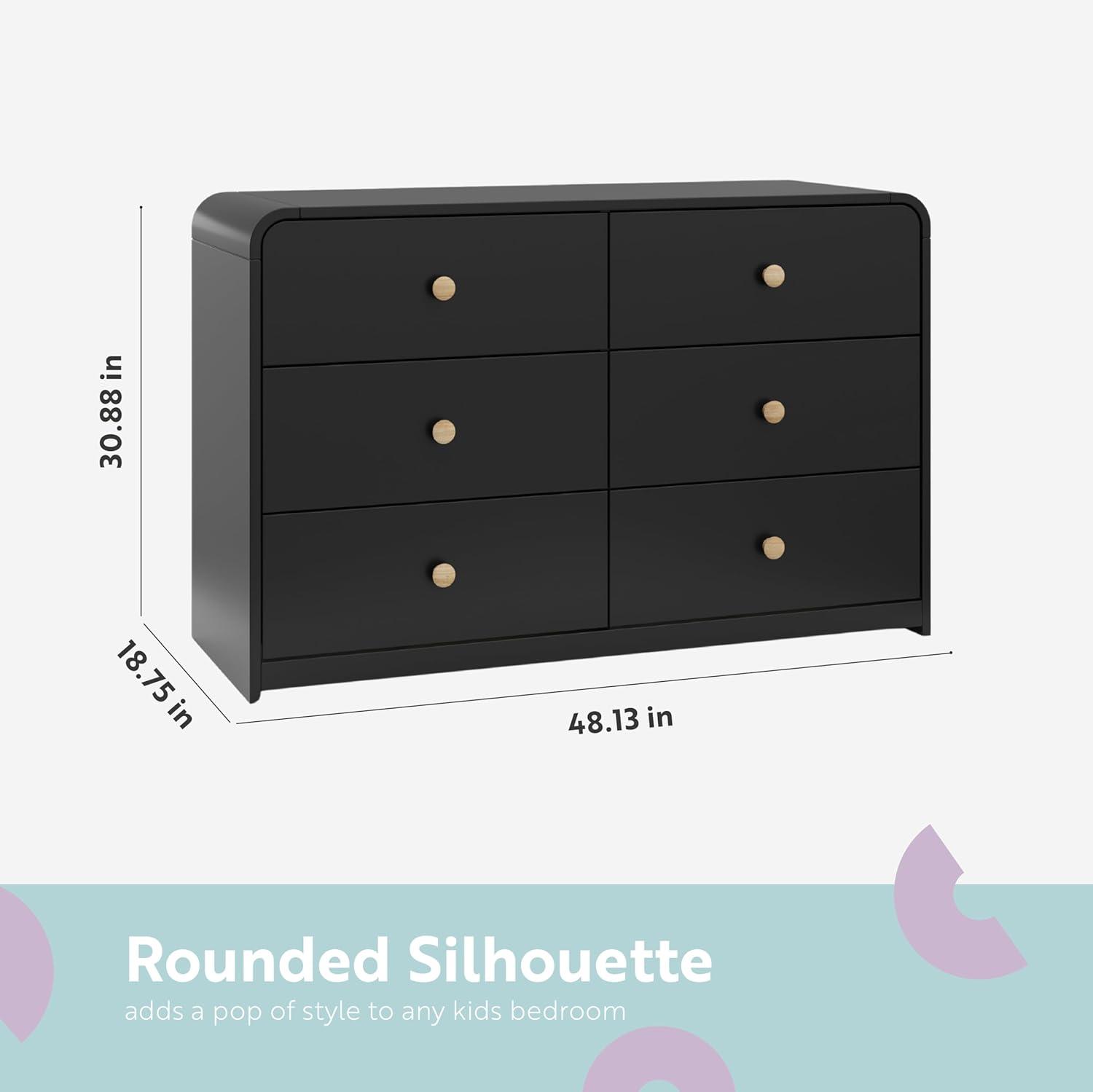 Storkcraft Santos 6-Drawer Dresser (Black with Natural)