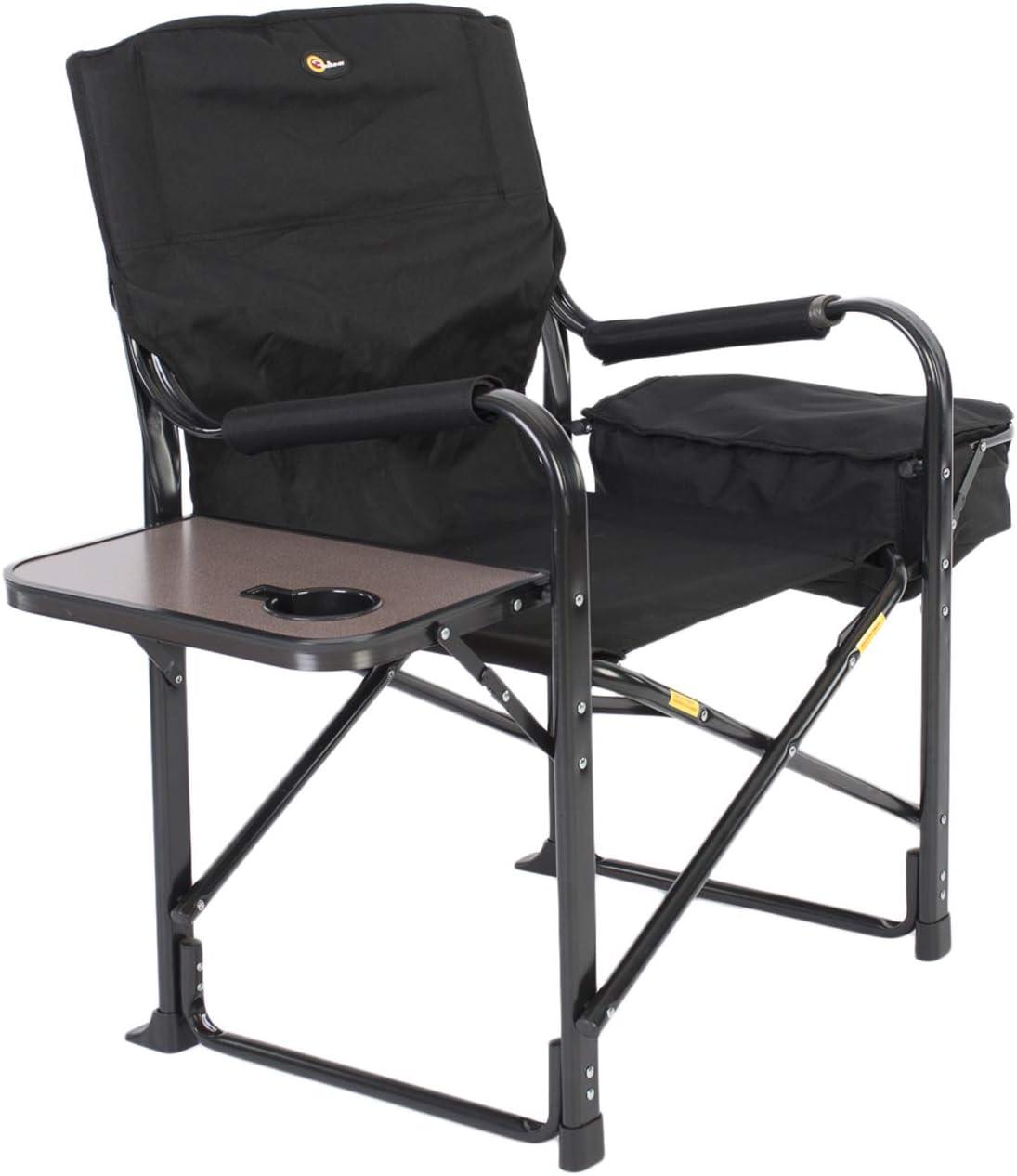 Zhao he 49580 El Capitan Folding Director Chair with Tray and Cooler Bag, Black