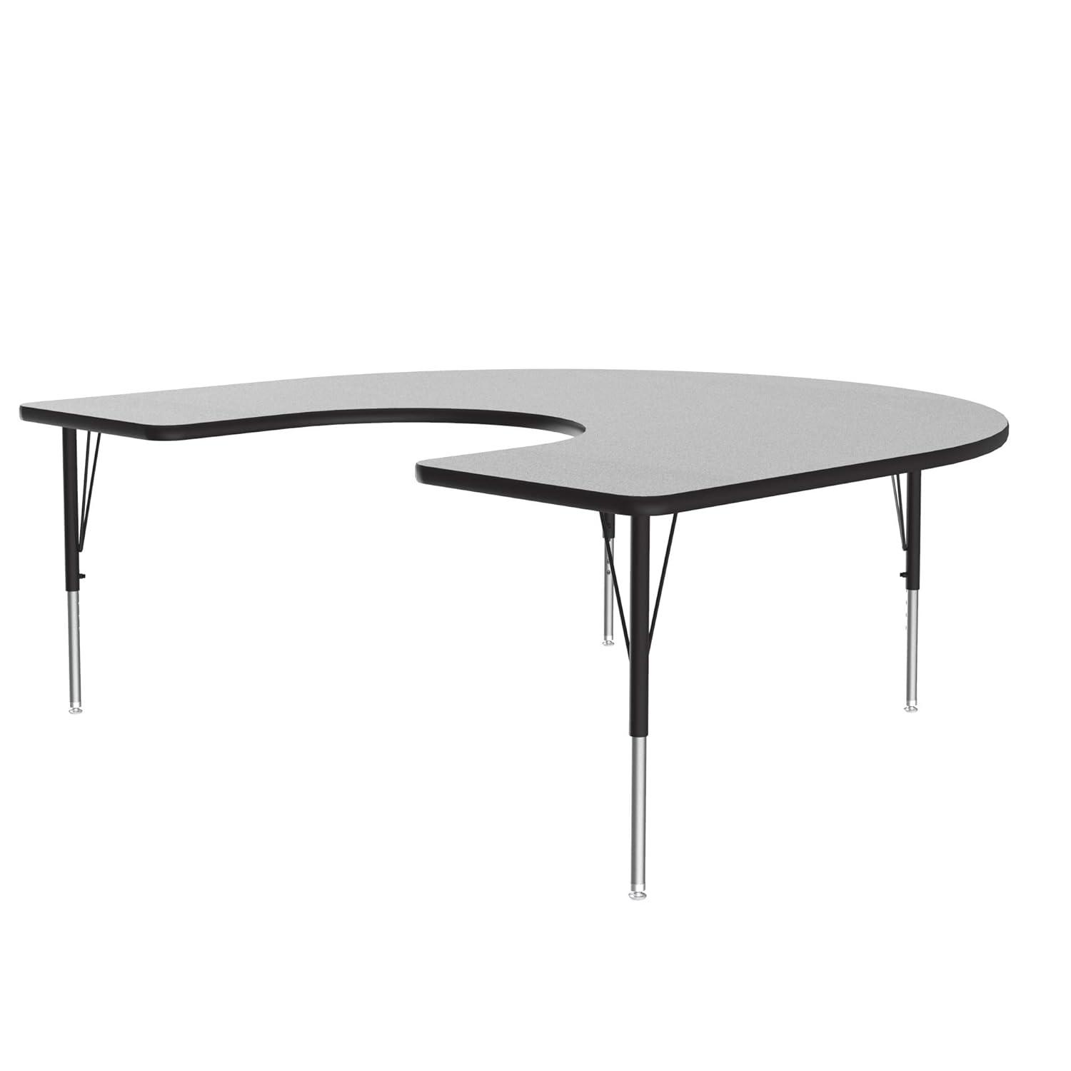 Gray Horseshoe Shaped Adjustable Height Particle Board Activity Table