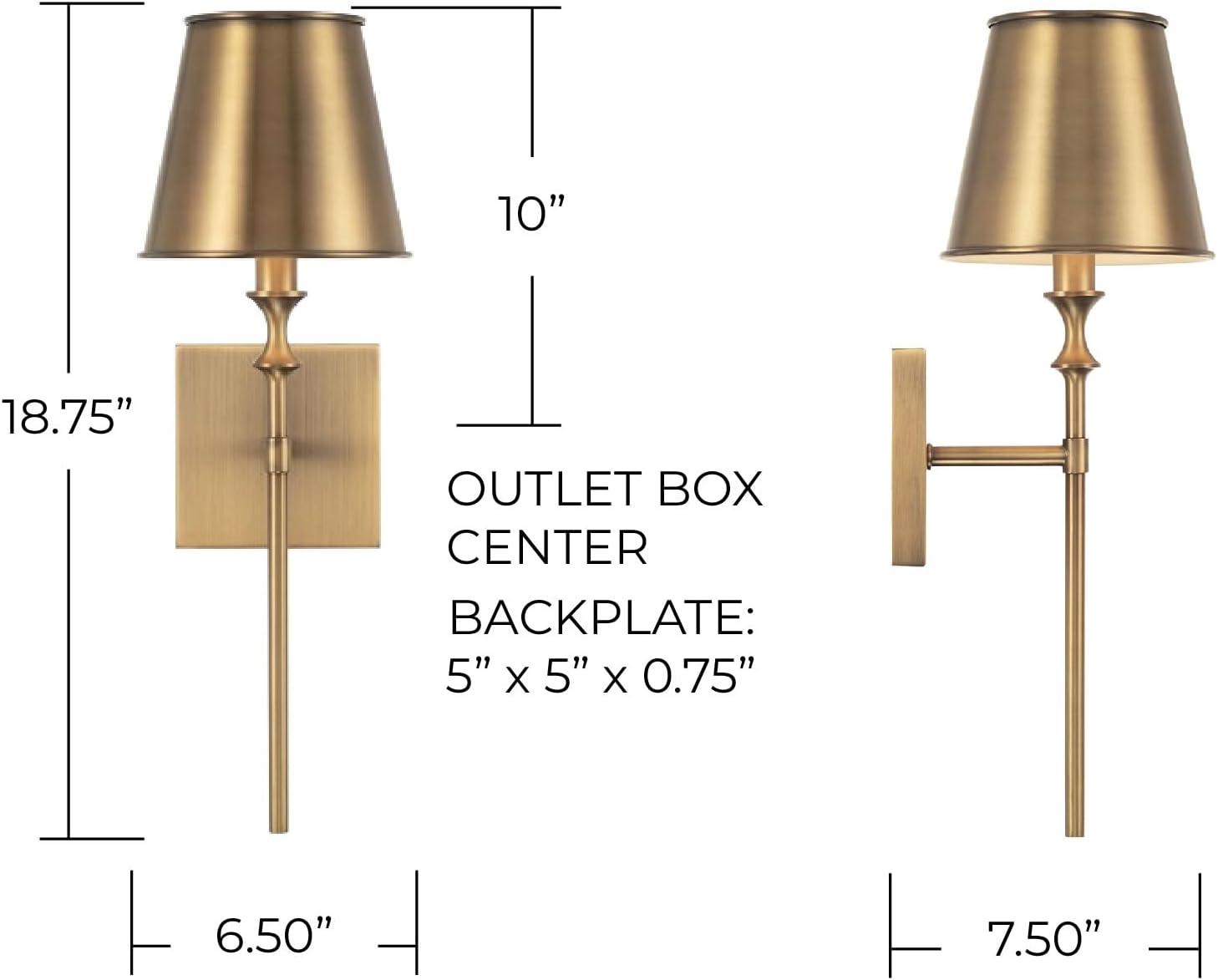 Aged Brass Dimmable Energy Star Wall Sconce