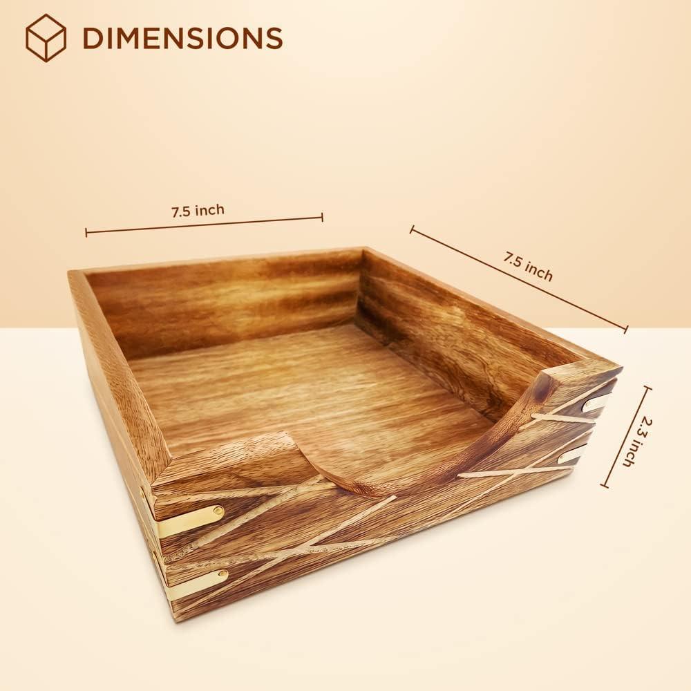 Vintiquewise Tabletop Decorative Wood Napkin Holder for Kitchen, Dining Table and Counter Tops