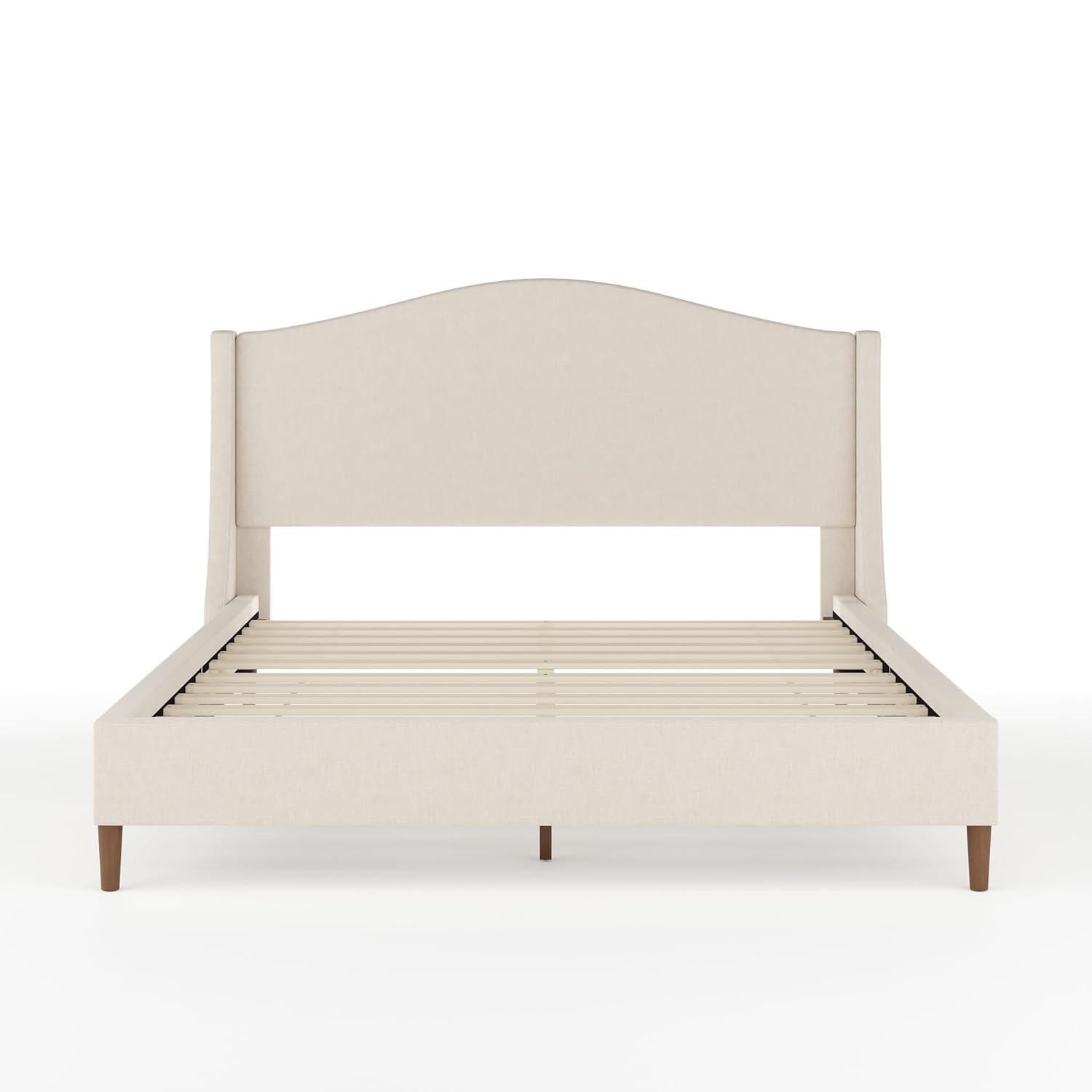 Martha Stewart Martha Stewart Amelia Upholstered Platform Bed With Curved Headboard