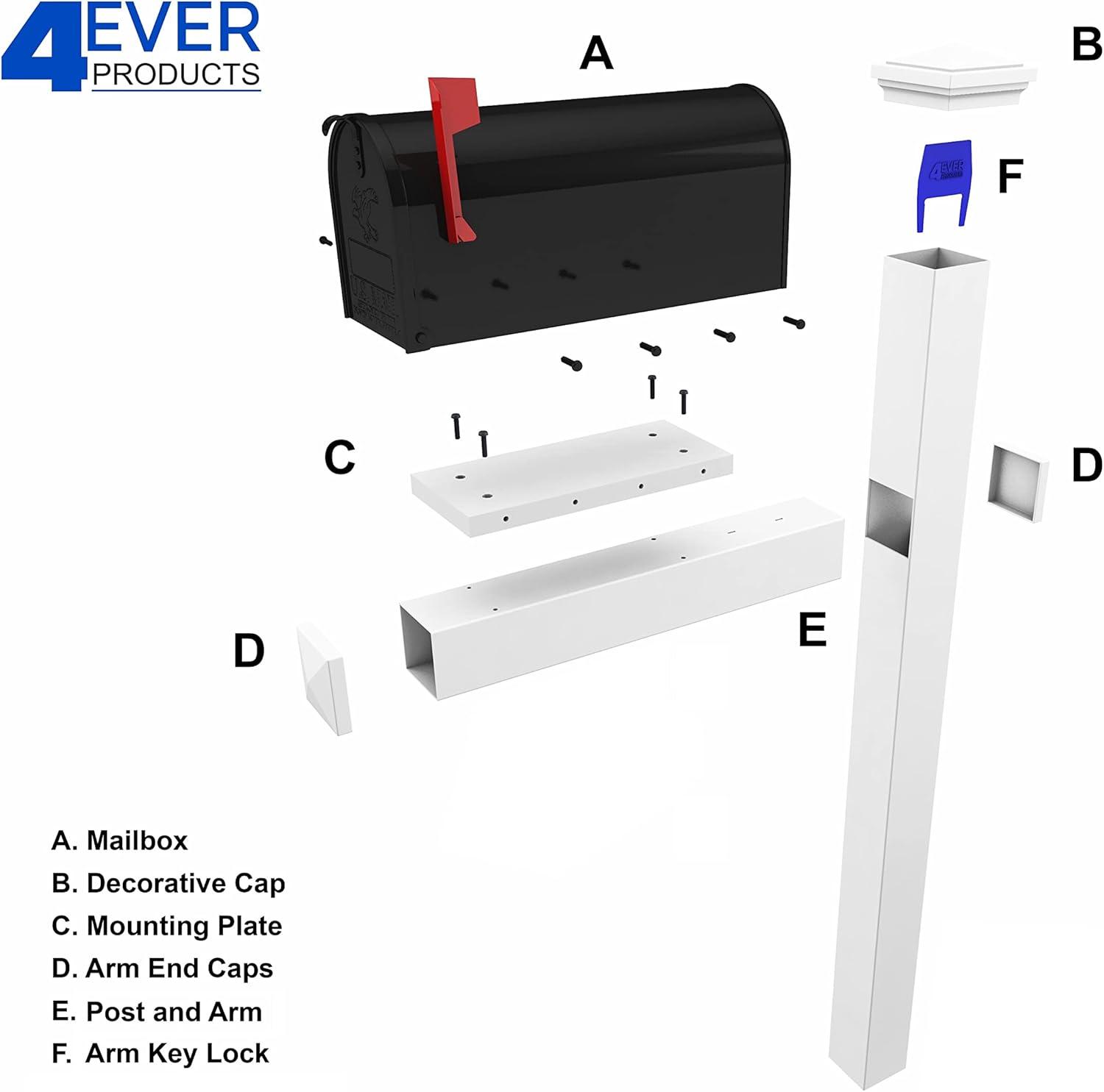 4Ever Products Carter Mailbox with Post Included