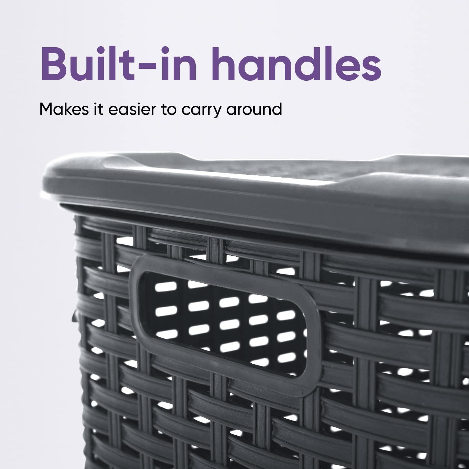 Rebrilliant Plastic Laundry Hamper with Handles