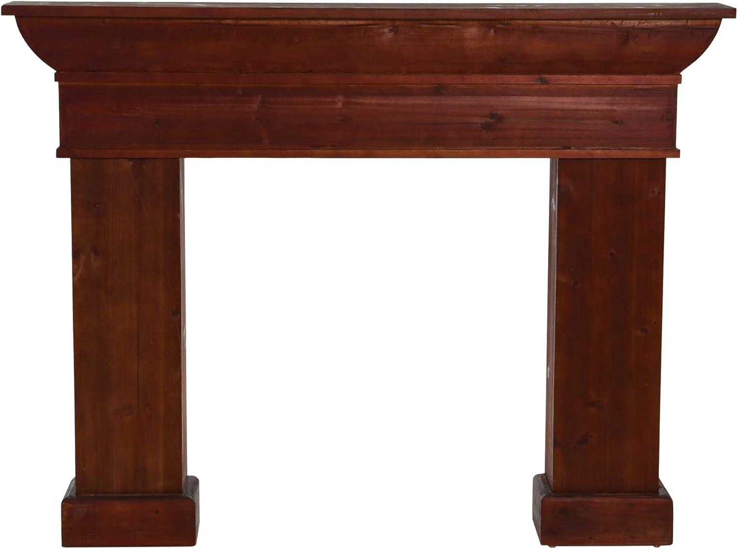 Storied Home Monolith Decorative Fireplace Mantel Brown: Wall Mount, Fir Wood & MDF Frame