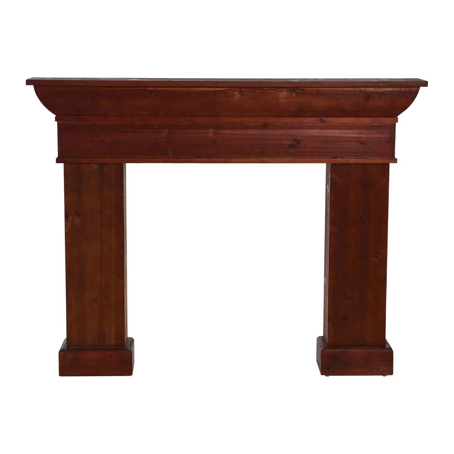 Storied Home Monolith Decorative Fireplace Mantel Brown: Wall Mount, Fir Wood & MDF Frame