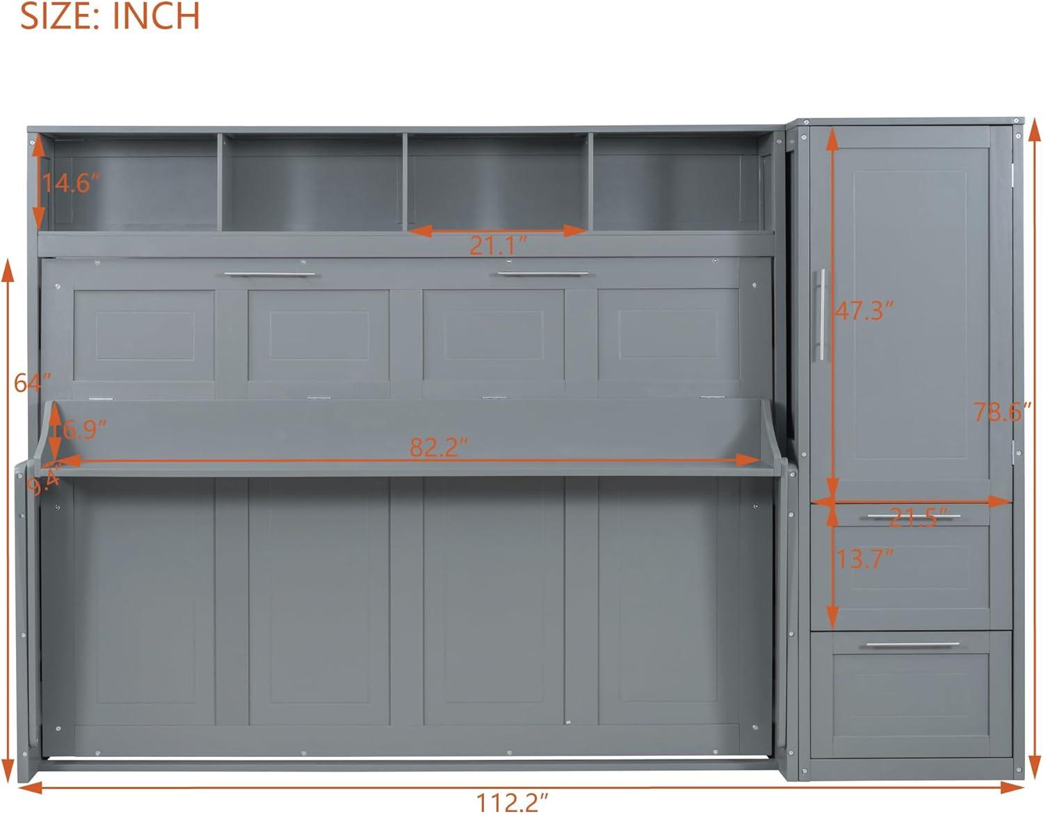 Galibens Murphy Bed Wall Bed With Closet And Drawers