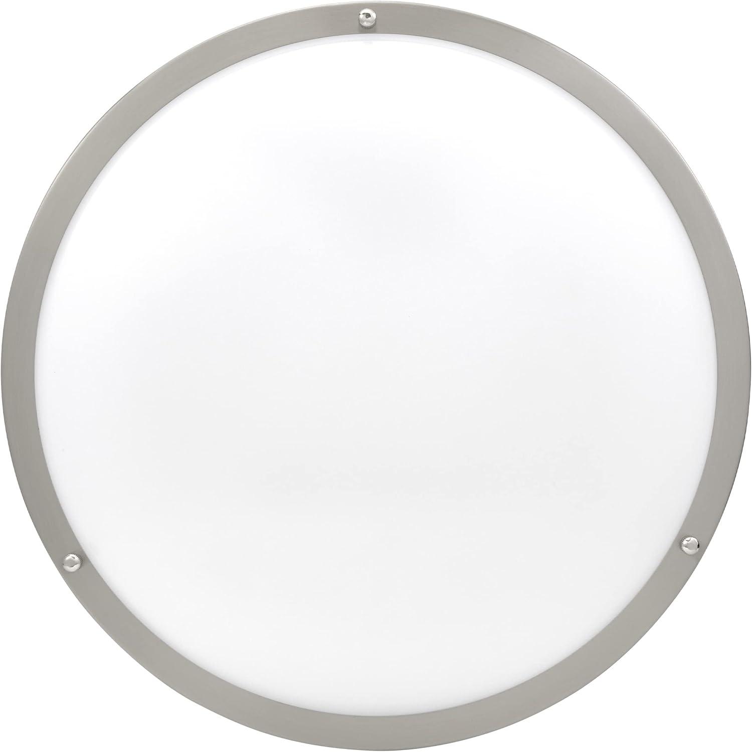 Maxxima 16 in. Satin Nickel LED Ceiling Mount Fixture 3000K Warm White, 2600 Lumens, Dimmable
