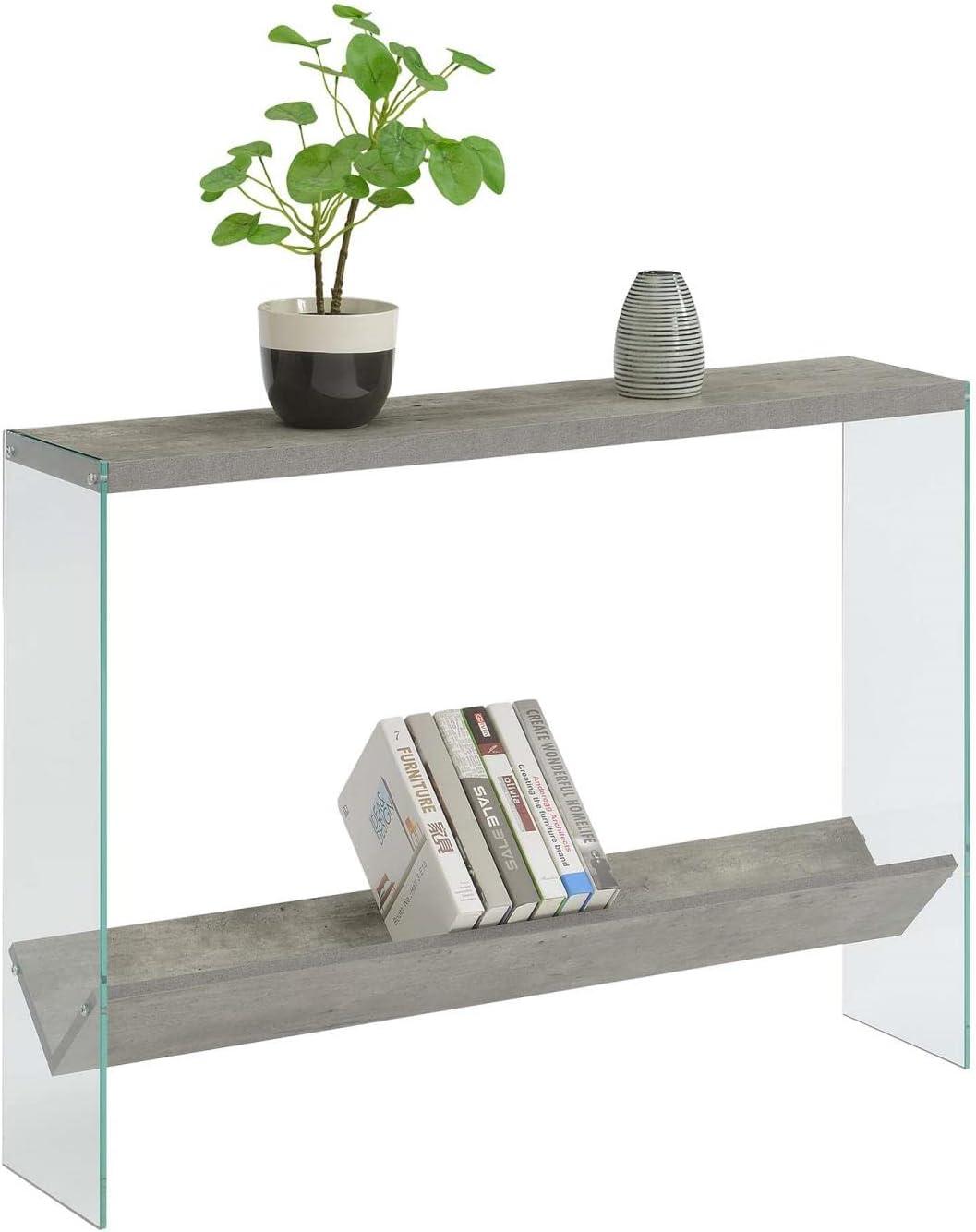 Convenience Concepts SoHo V Console Table with Shelf, Faux Birch