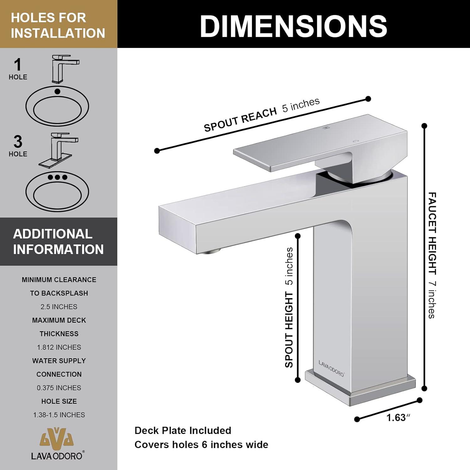 Single-handle Bathroom Faucet with Drain Assembly