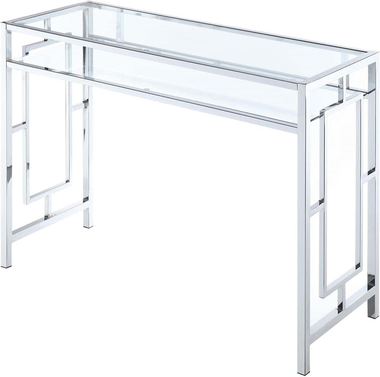 Convenience Concepts Town Square Chrome Desk With Shelf