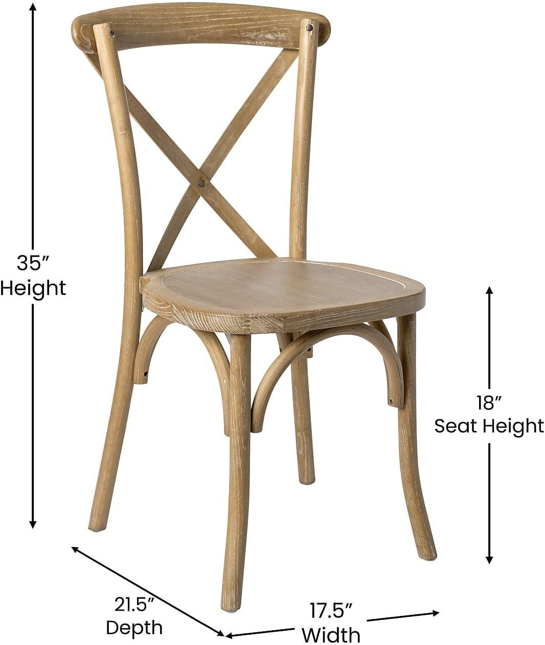 Flash Furniture 2-pack Advantage Medium Natural With White Grain X-Back Chair
