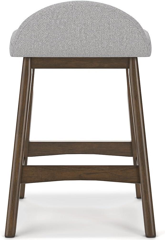 Light Gray and Brown Wood Counter Height Bar Stools, Set of 2