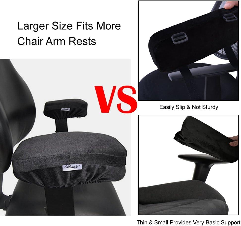 Black Memory Foam Adjustable Office Chair Armrest Pads