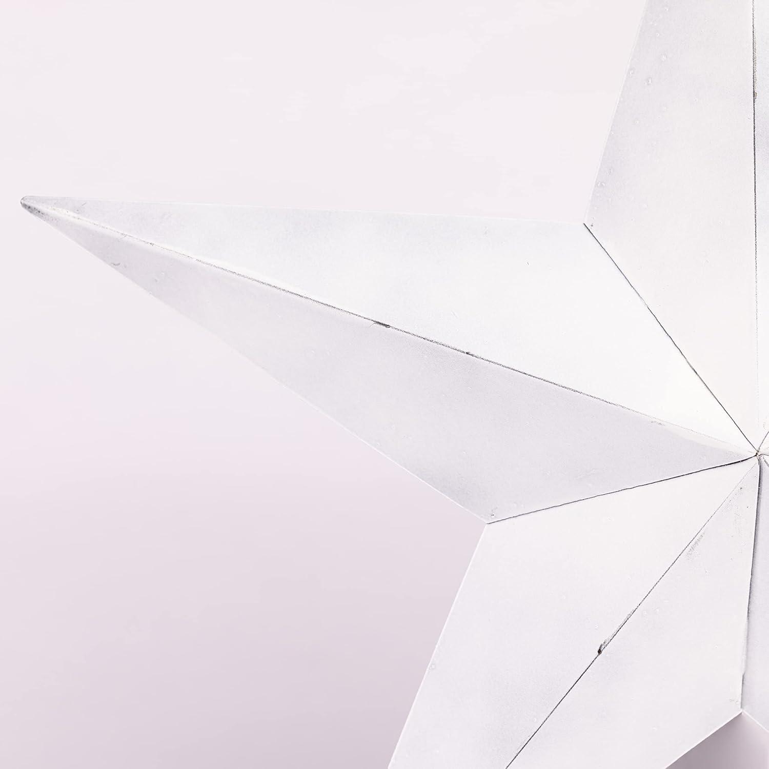 The CWI Gifts Metal Barn Star - 24" Galvanized Hanging Star - Farmhouse Wall Decor - White - 1, 24.00" x 24.00"