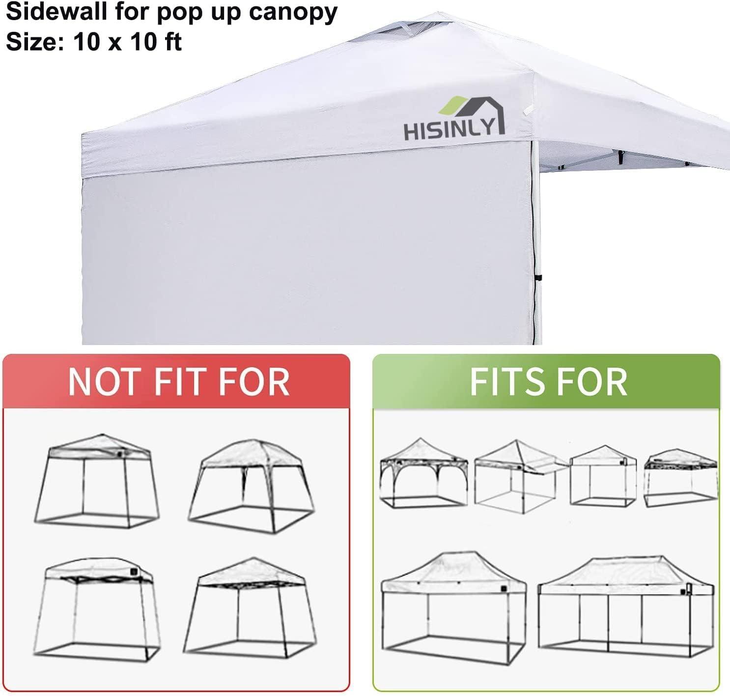 HLong Canopy Tent Sidewall for 10x10 Pop Up Canopy, 1 Piece, Black