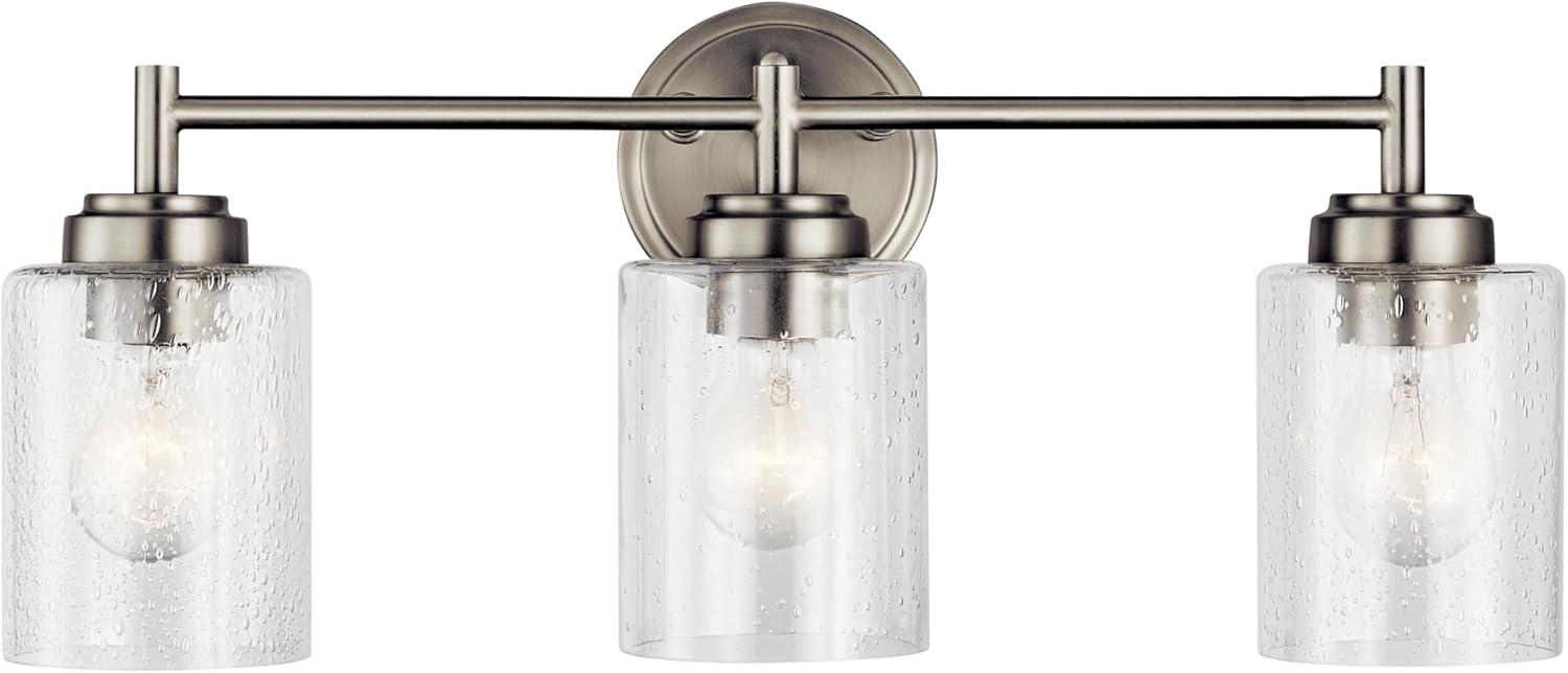 Kichler Winslow 21.5" 3 Light Brushed Nickel Vanity Light with Clear Seeded Glass Shades