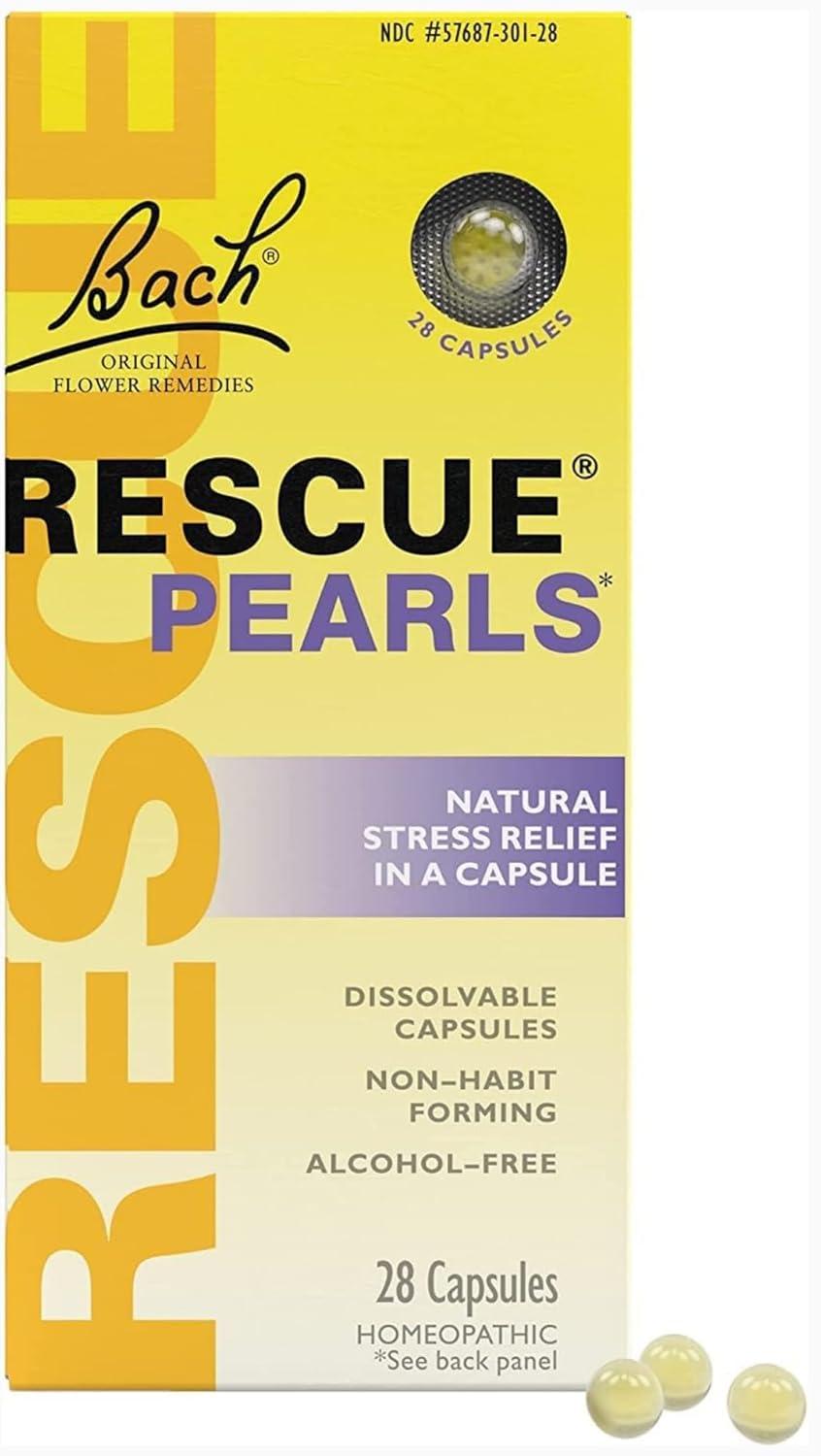 Bach Perlas RESCUE, Sabor Natural a Naranja y Vainilla, Alivio Natural Del Estrés, sin Azúcar, 28 Unidades