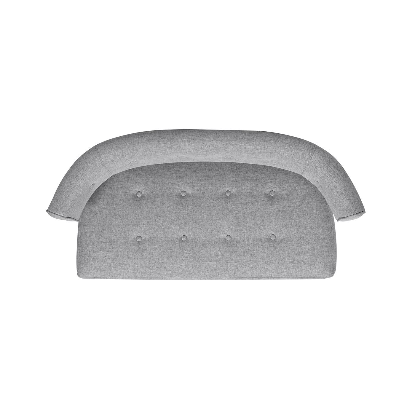 Light Gray Polyester Tufted Roll Arm Settee Bench