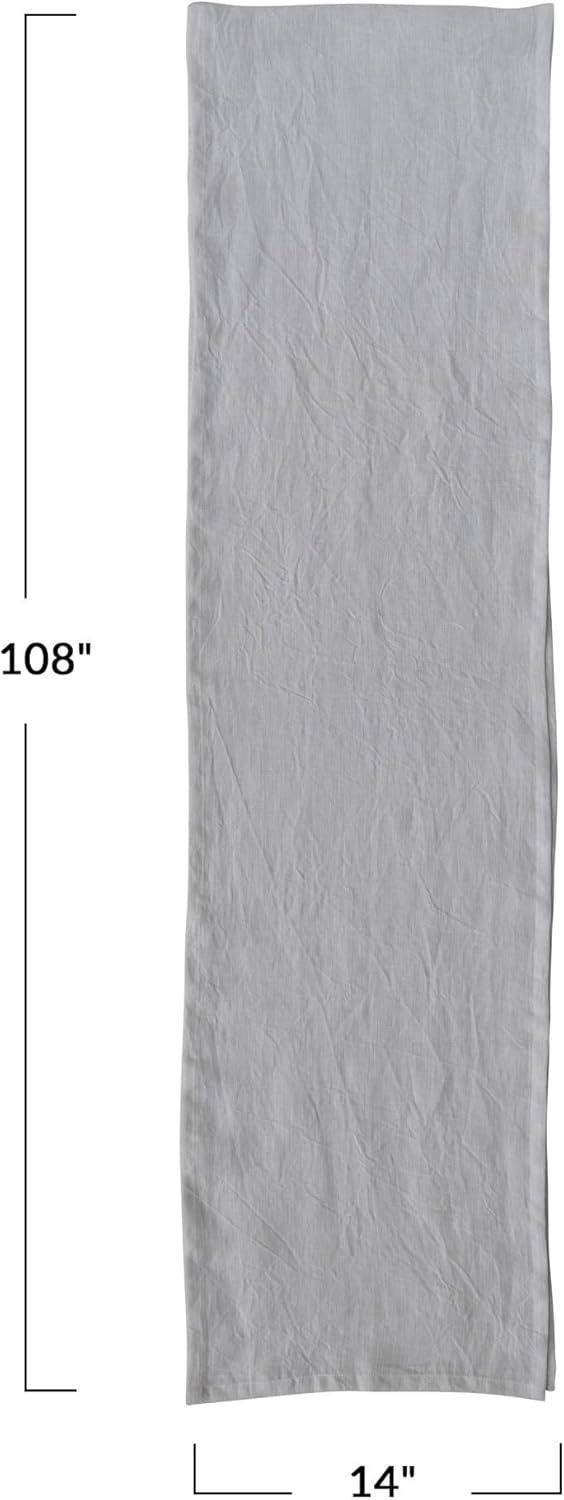 Ivory Stonewashed Linen 108-Inch Table Runner