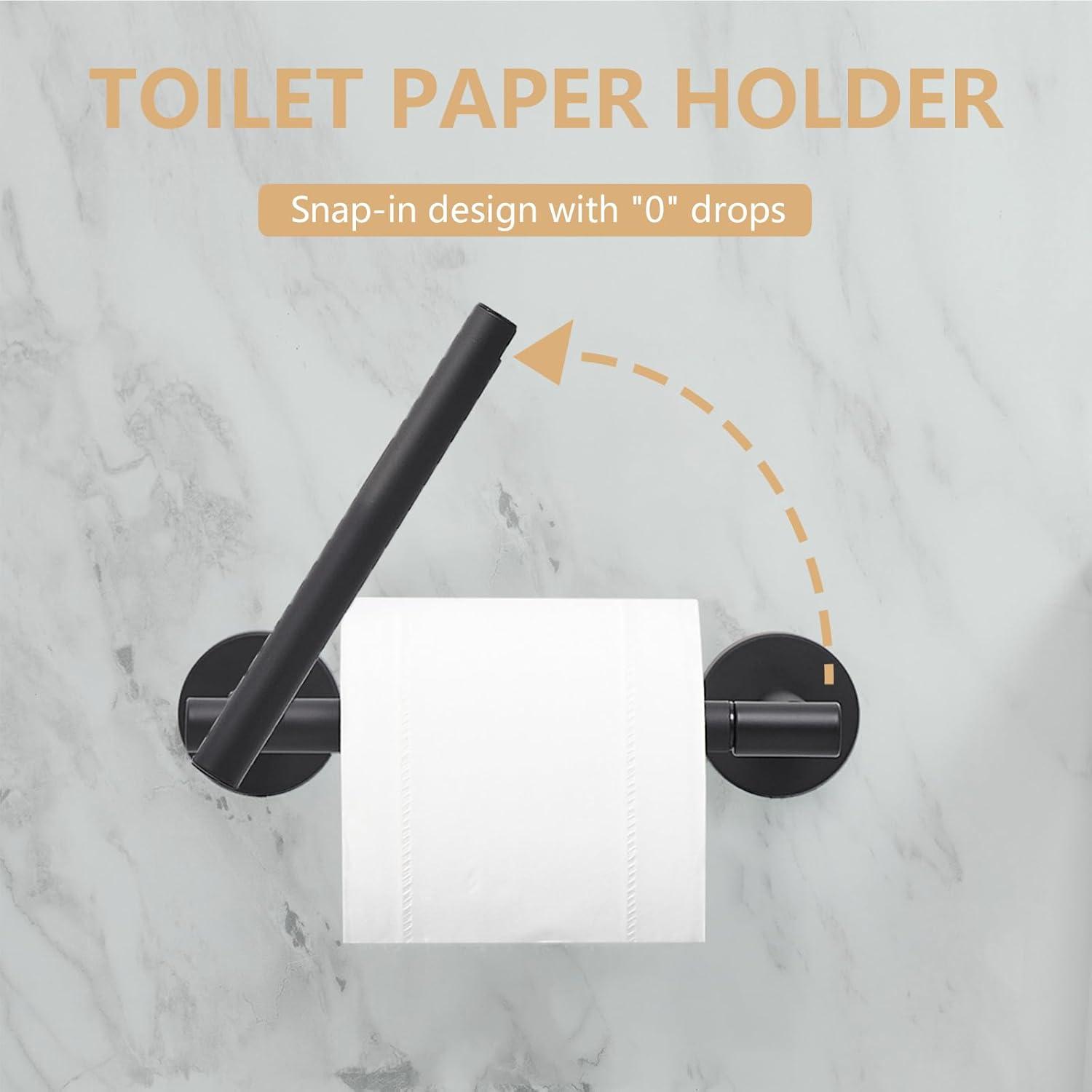 Matte Black Stainless Steel Wall Mounted Toilet Paper Holder