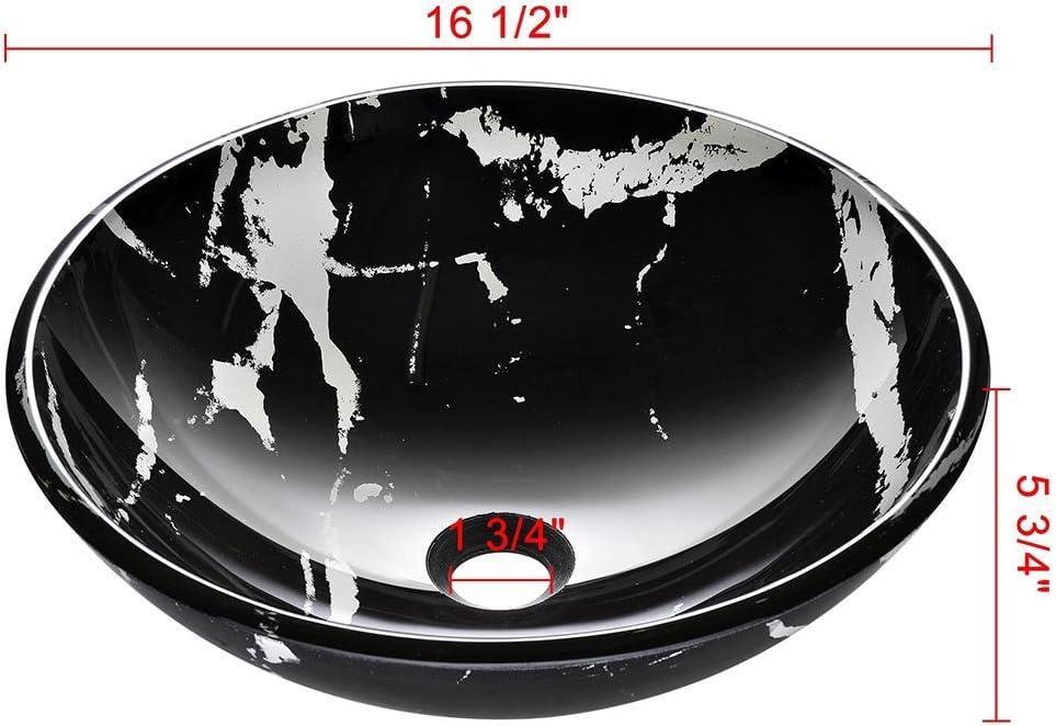 Tempered Glass Circular Vessel Bathroom Sink