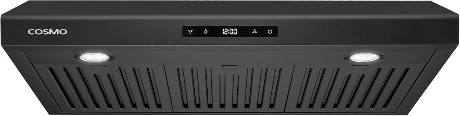 30 in. Under Cabinet Range Hood with Digital Touch Controls in Matte Black