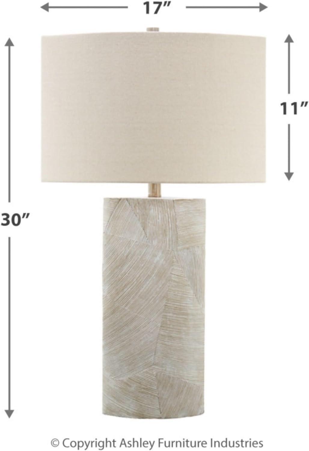 Bradard Contemporary Beige & Brown Resin Table Lamp Set