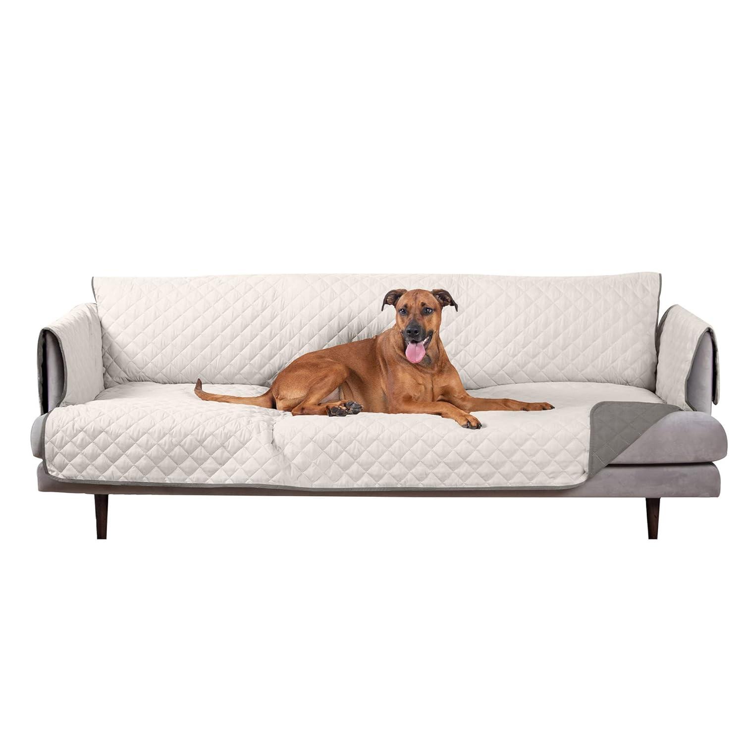 FurHaven Water Resistant Reversible Sofa Cover Furniture Protector