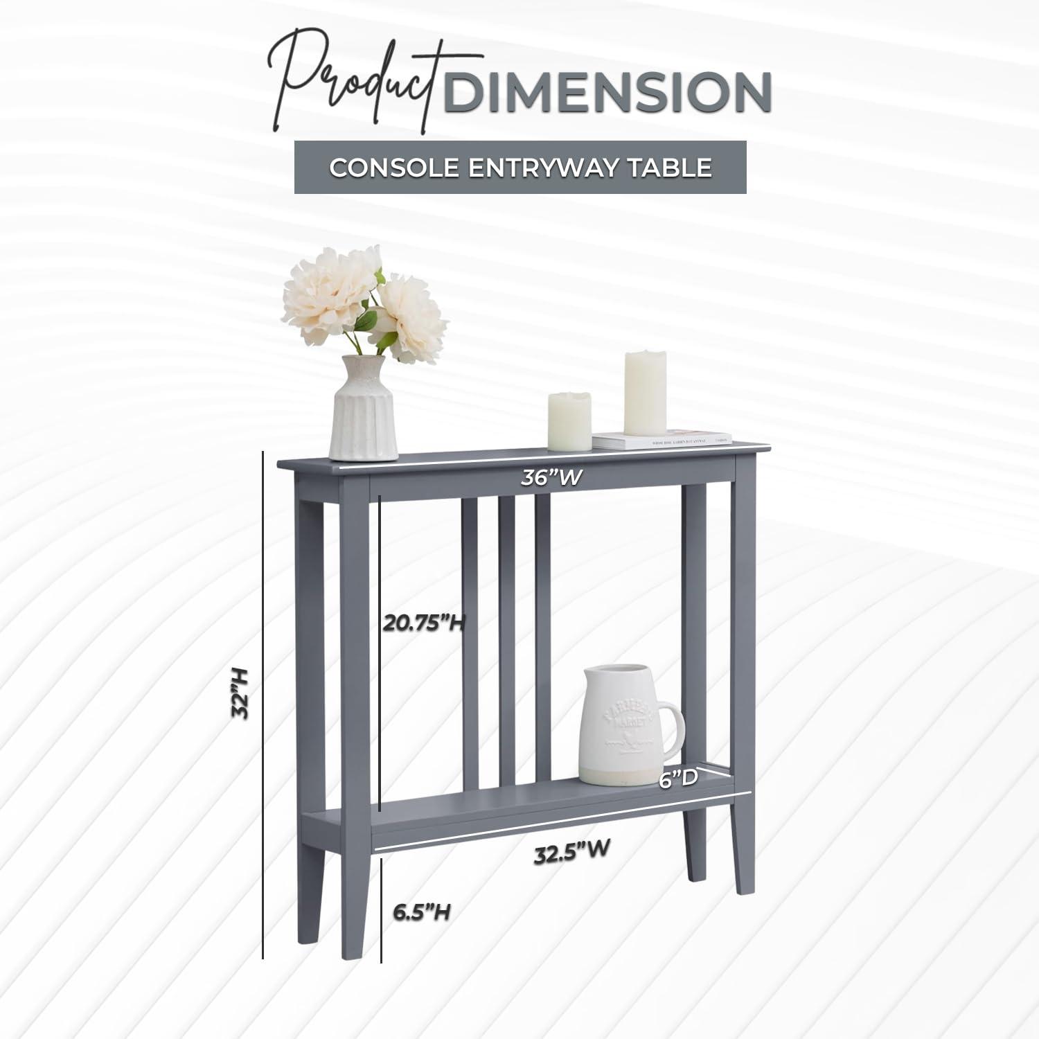 Kings Brand Furniture - Balfour Narrow Console Table with Shelves for Entryway, Hallway, Living Room, or Foyer (Red)