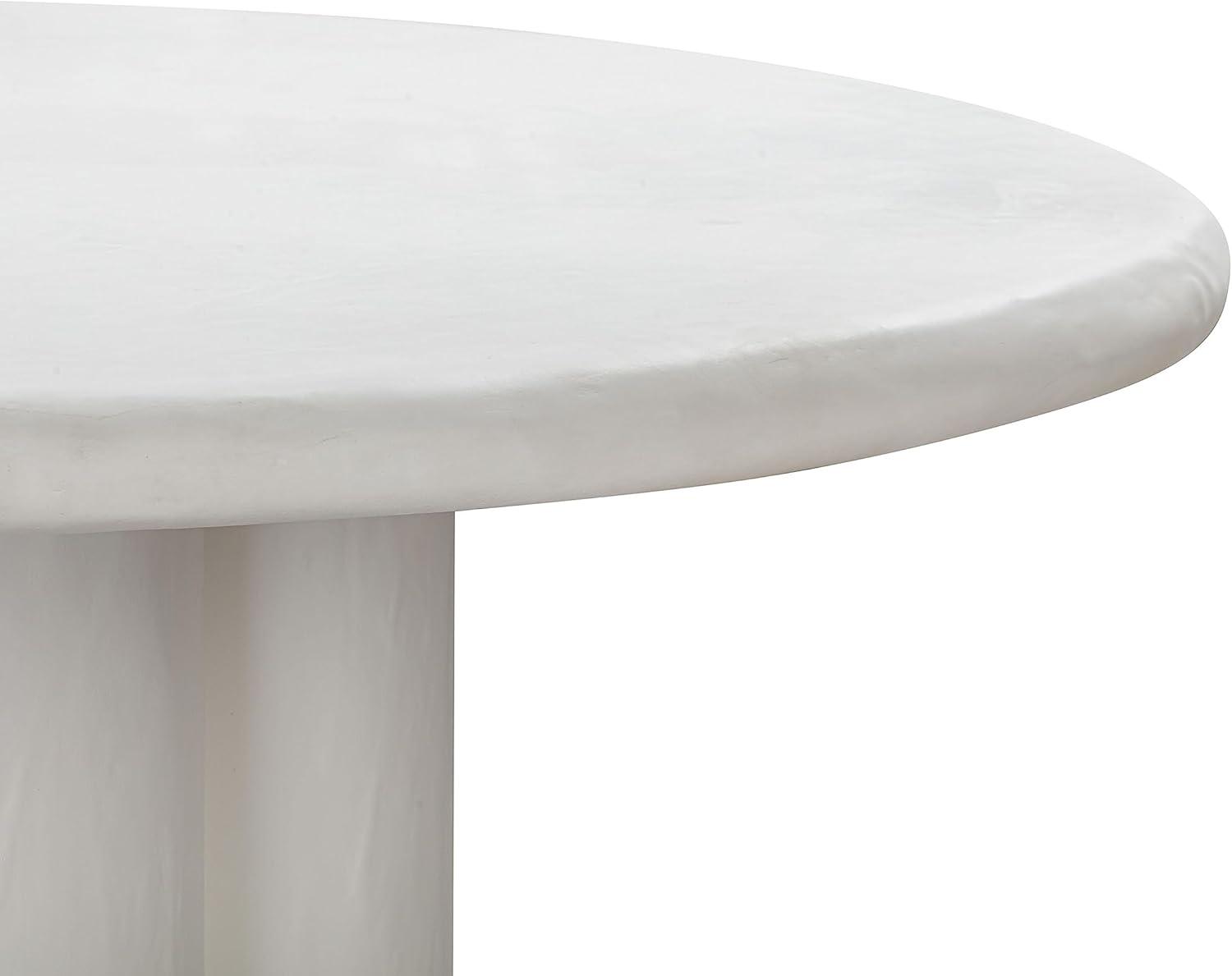 Maklaine Modern Contemporary White Faux Plaster Round Dining Table