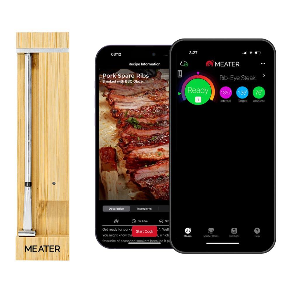 MEATER Pro: Premium Bluetooth Wireless Meat Thermometer | 1000°F Direct Heat Grilling | Long Range | Multi-Sensors | For BBQ, Oven, Grill, Smoker, Air Fryer, Deep Fryer